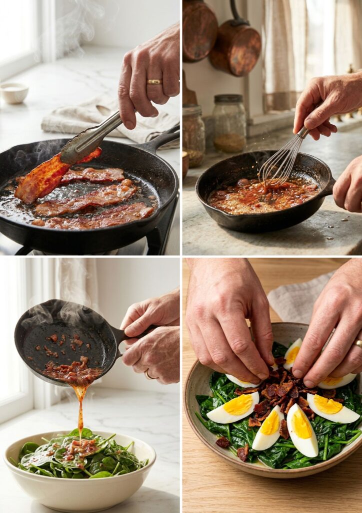 Pioneer Woman Spinach Salad with Warm Bacon Dressing Recipe