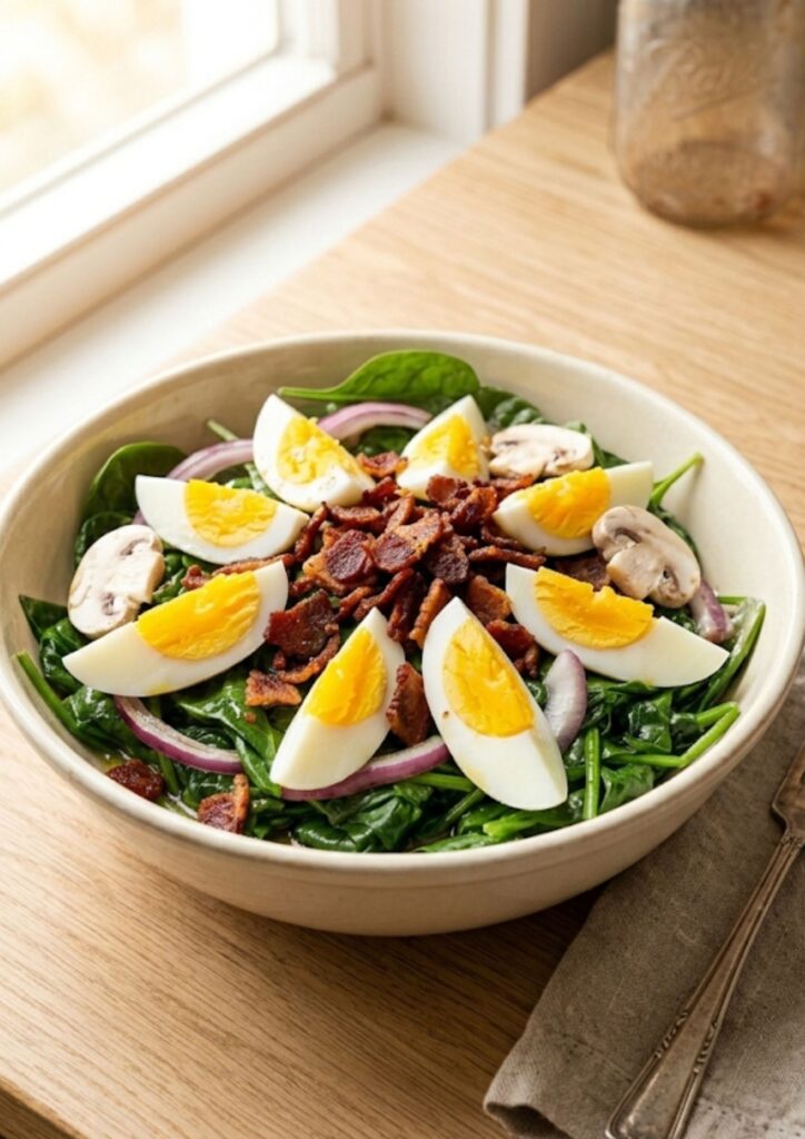 Pioneer Woman Spinach Salad with Warm Bacon Dressing Recipe