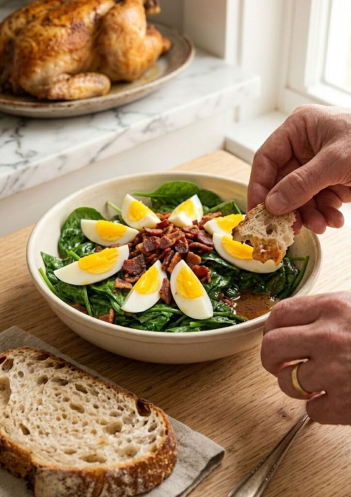 Pioneer Woman Spinach Salad with Warm Bacon Dressing Recipe