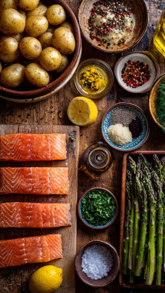 Salmon With Potatoes And Asparagus