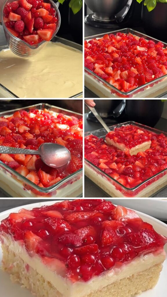 Strawberry Cream Sheet Cake Recipe