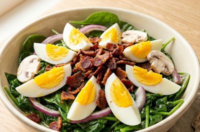 Pioneer Woman Spinach Salad with Warm Bacon Dressing Recipe