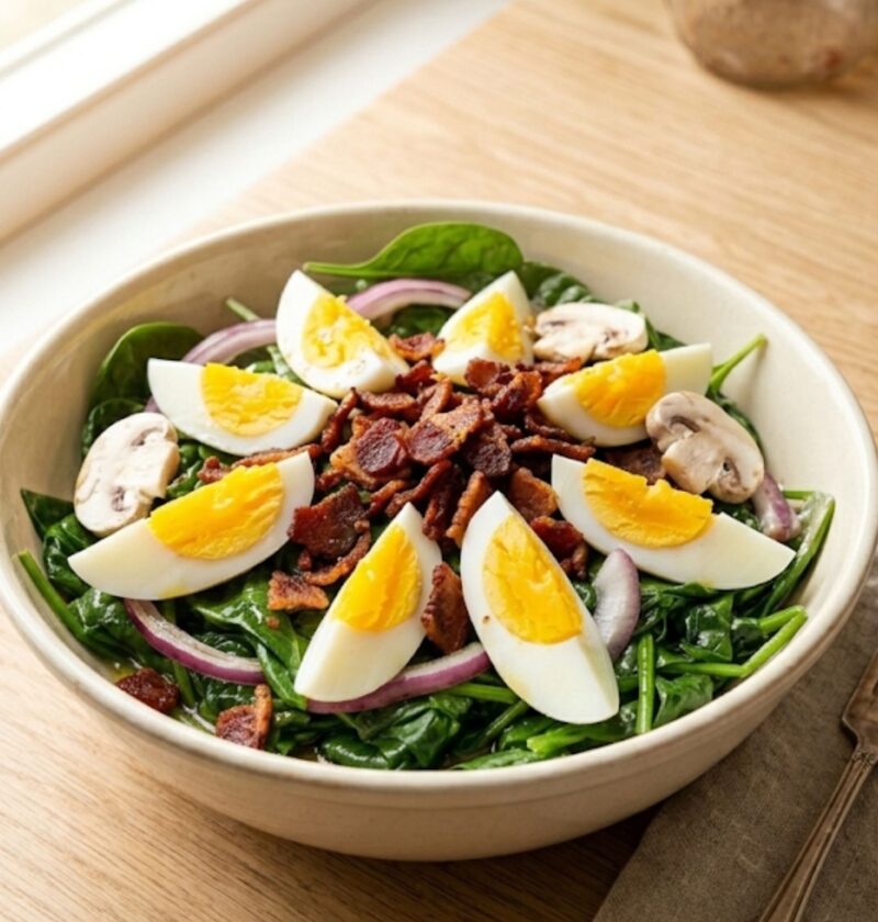 Pioneer Woman Spinach Salad with Warm Bacon Dressing Recipe