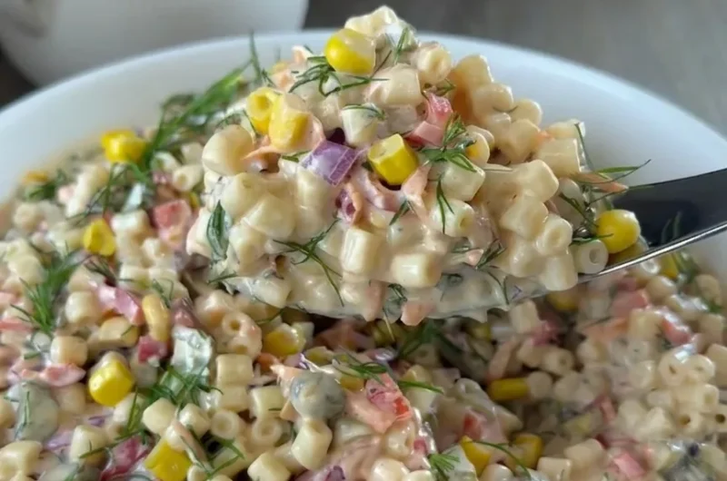 Creamy Pasta Salad with Yoghurt and Mayo Dressing