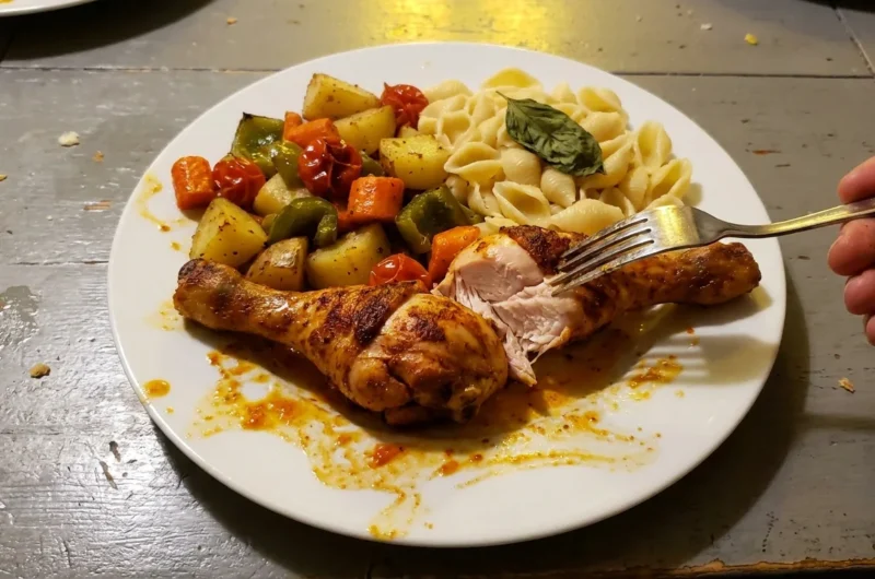 Marinated Baked Chicken Drumsticks with Vegetables