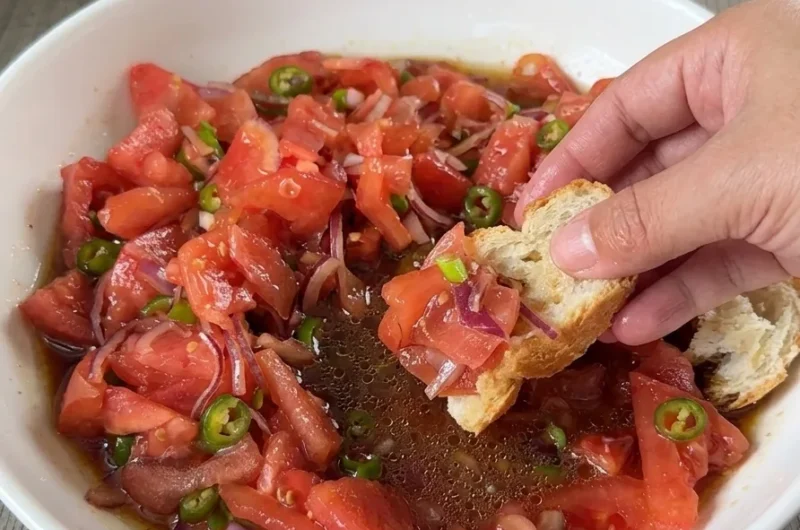 Tomato Onion Salad with Soy Sauce Dressing